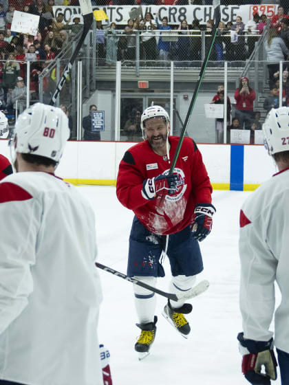 Alex Ovechkin thrills 895 school kids at practice