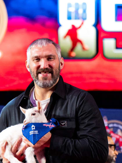 Alex Ovechkin goat NHL goals record celebration